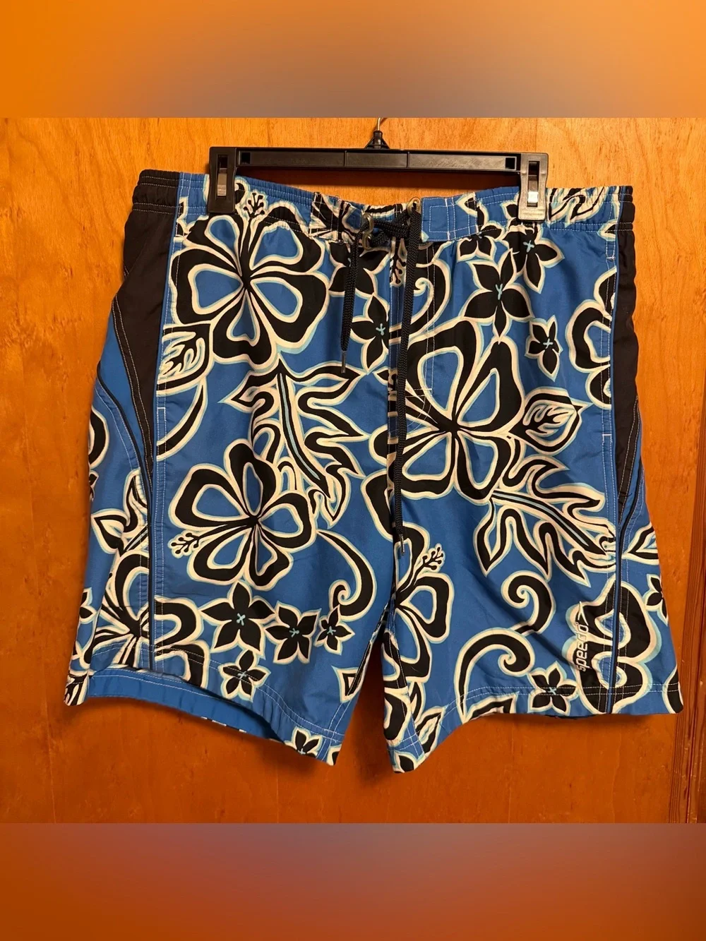 Men's‎ Blue Floral Swim Trunks Speedo medium